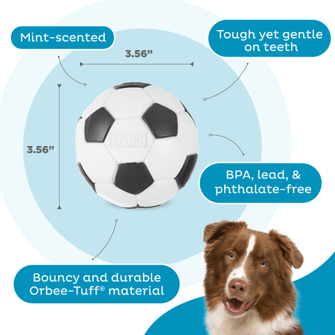 Soccer Ball Dog Treat Dispensing Toy White