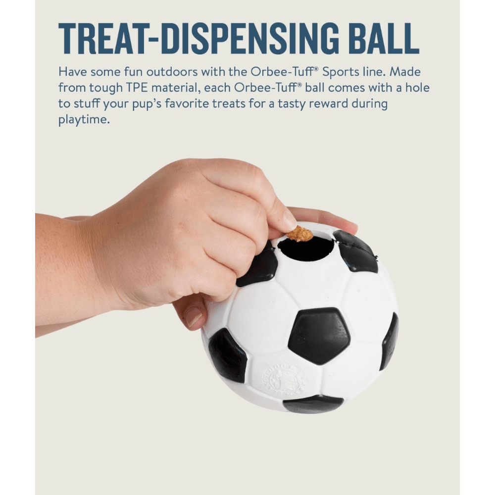 Soccer Ball Dog Treat Dispensing Toy White