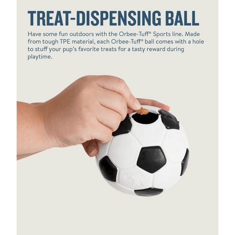 Soccer Ball Dog Treat Dispensing Toy White