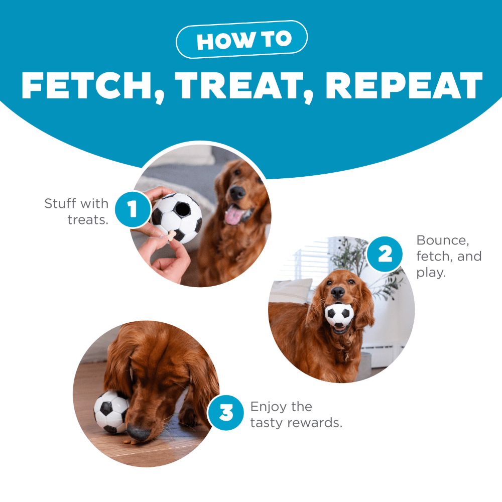 Soccer Ball Dog Treat Dispensing Toy White