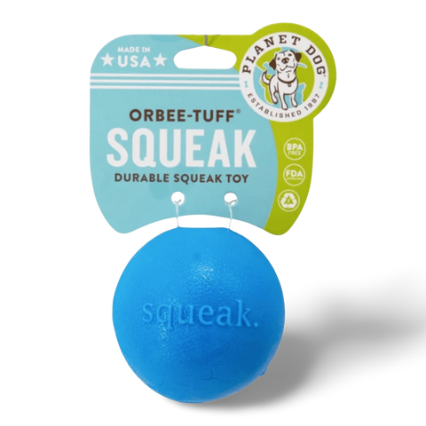Squeak Ball Dog Treat Dispensing Toy Blue