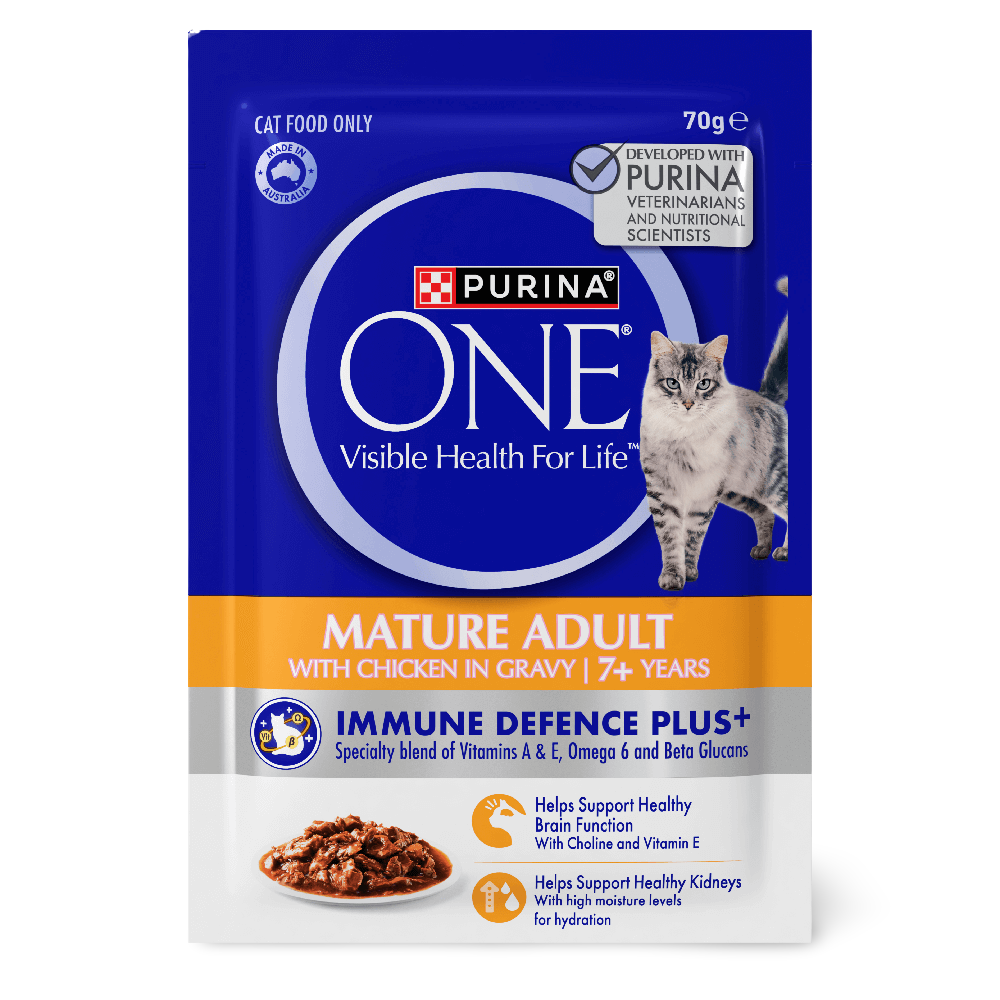 Mature Adult 7 Plus Chicken In Gravy Wet Cat Food Pouches