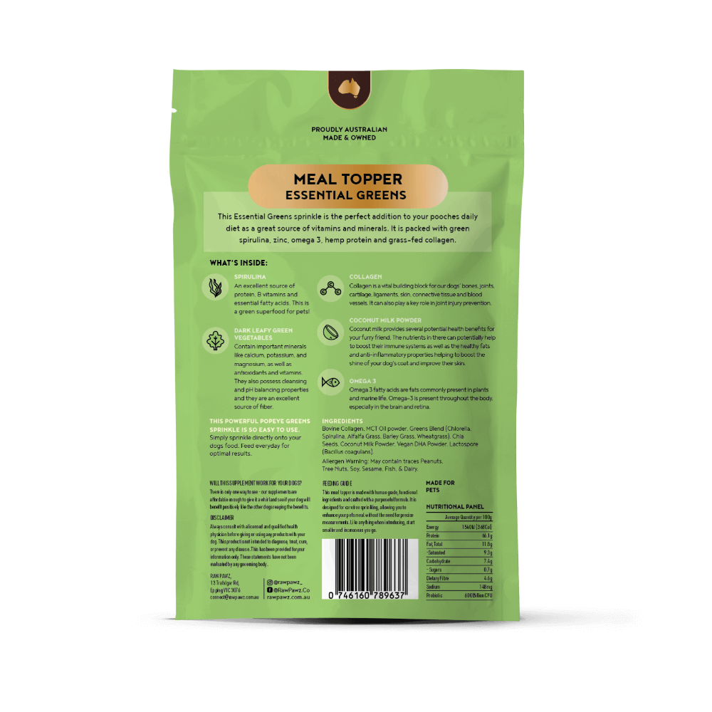 Essential Greens Shiny Coat Meal Topper For Dogs