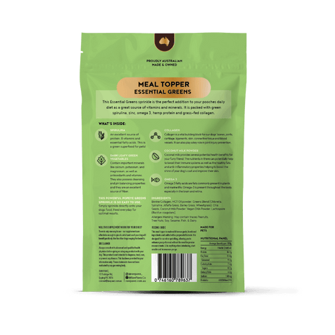 Essential Greens Shiny Coat Meal Topper For Dogs