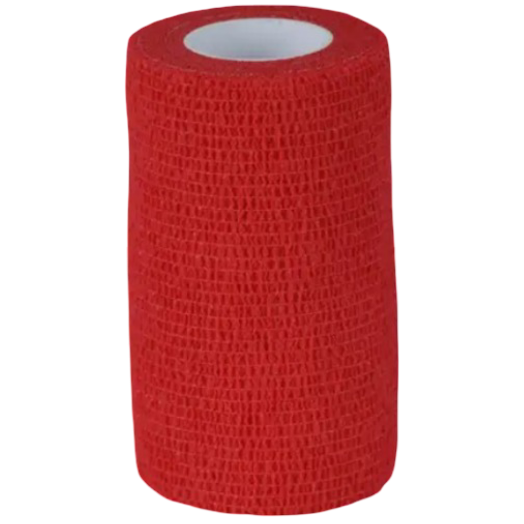 Equine Valuwrap Cohesive Red Bandage