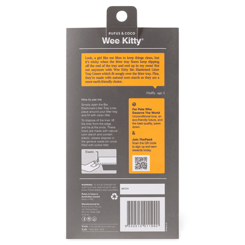 Wee Kitty Bio Elasticised Litter Tray Liners