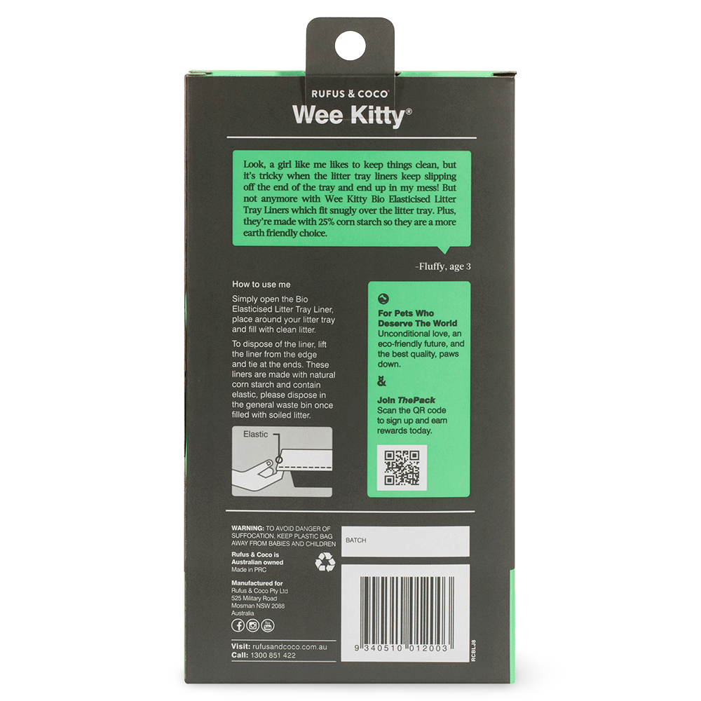 Wee Kitty Bio Elasticised Litter Tray Liners