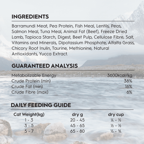 Adult Australian Barramundi And Freeze Dried Lamb Dry Cat Food