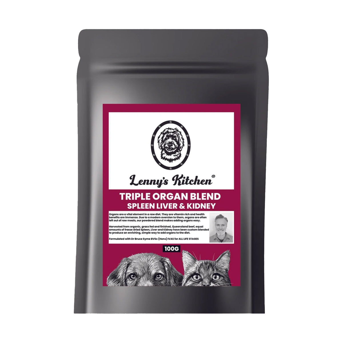 Lenny's Kitchen Triple Organ Blend Powder - Spleen, Liver, Kidney