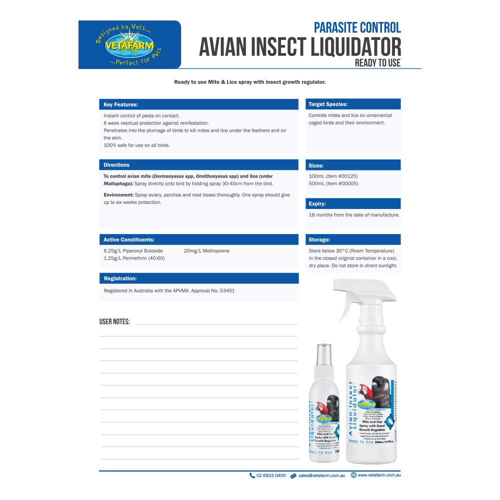 Avian Insect Liquidator
