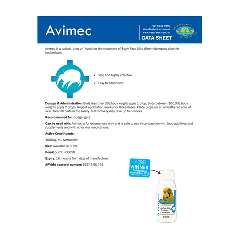 Avimec Mite Treatment for Birds