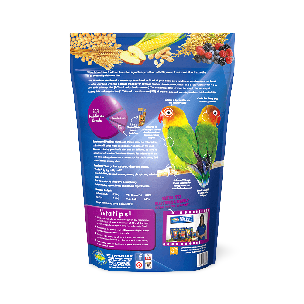 Nutriblend Complete Diet Mini Pellets for Parrots