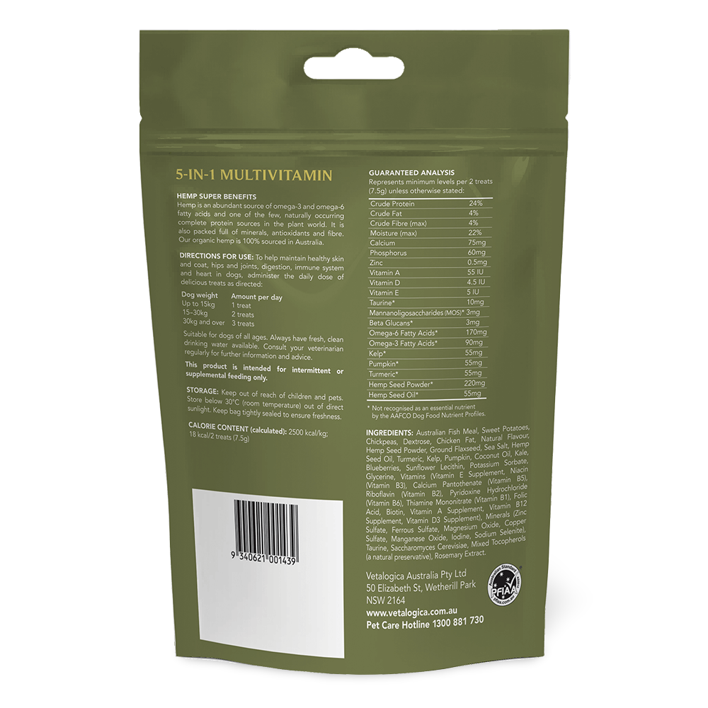 Hemp Clinicals 5 In 1 Multivitamin Dog Treats