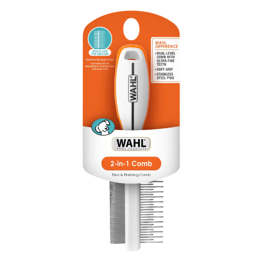 2 In 1 Finishing And Flea Comb Dog Grooming Tool Orange