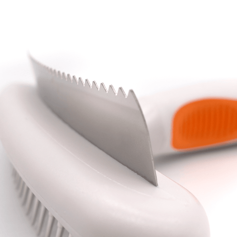 2 In 1 Rake And Shedding Blade Dog Grooming Tool Orange