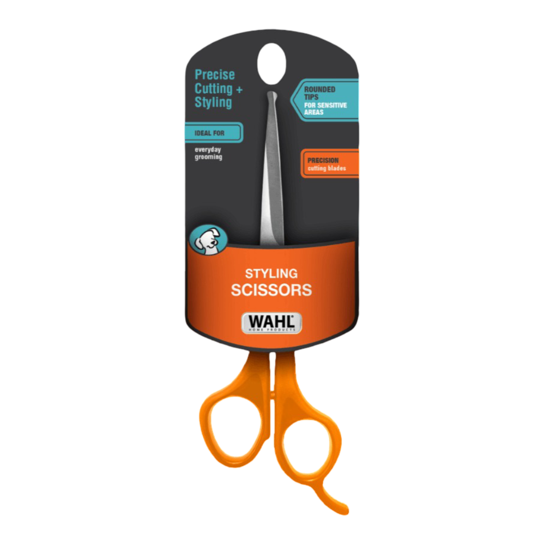 Stainless Steel Dog Styling Scissors Orange With Rounded Tips