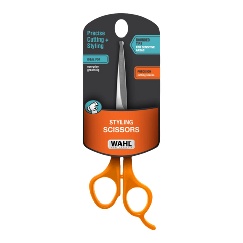 Stainless Steel Dog Styling Scissors Orange With Rounded Tips