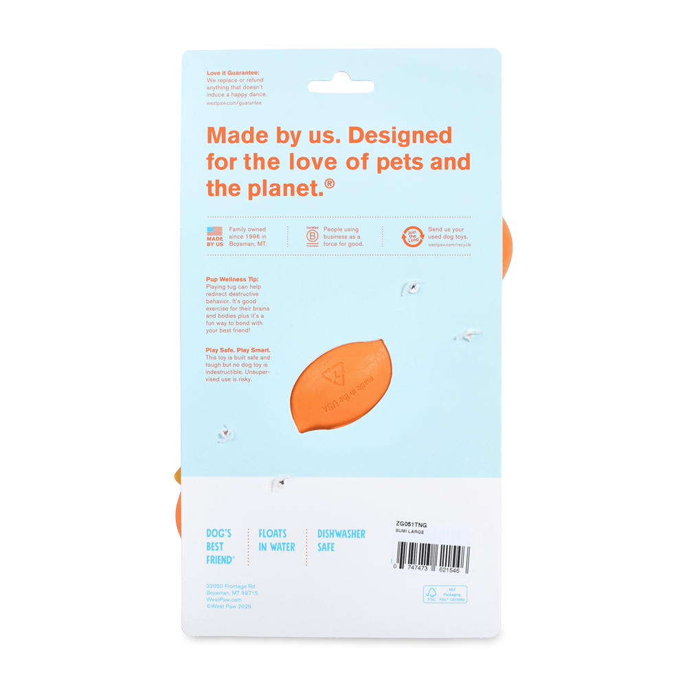 Bumi Tug Fetch Zogoflex Dog Toy Orange