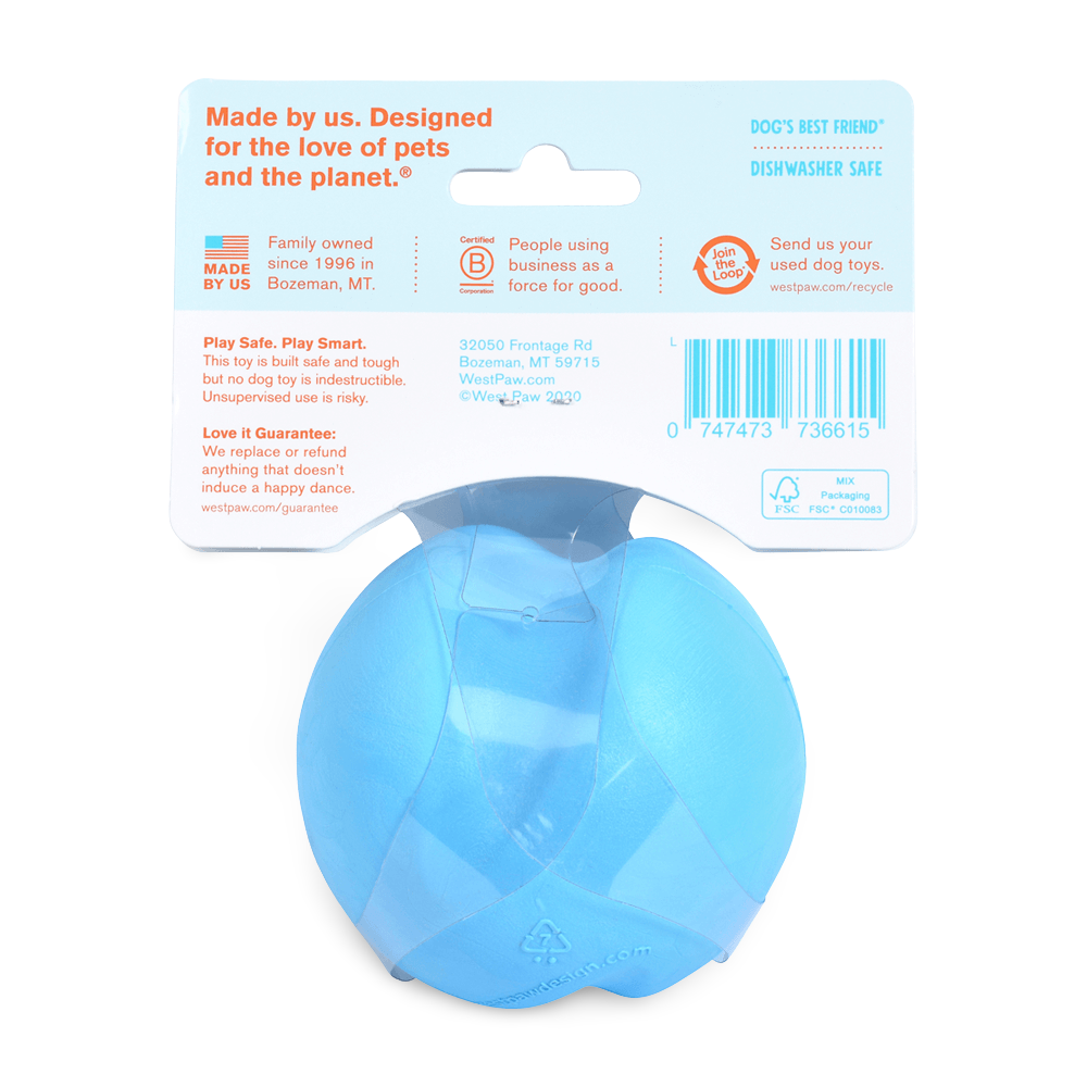 Jive Zogoflex Fetch Ball Tough Dog Toy Blue