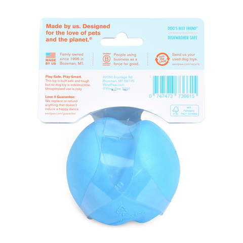 Jive Zogoflex Fetch Ball Tough Dog Toy Blue