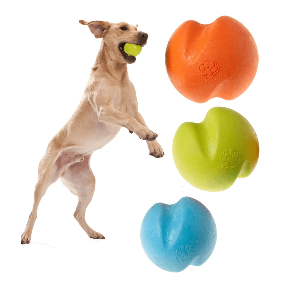 Jive Zogoflex Fetch Ball Tough Dog Toy Orange
