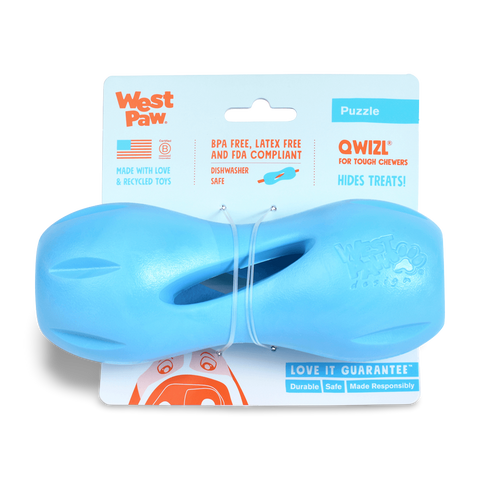 Qwizl Treat Dispensing Dog Toy Blue