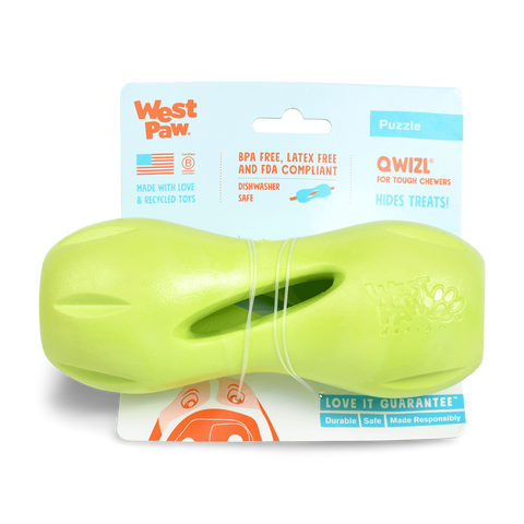 Qwizl Treat Dispensing Dog Toy Green