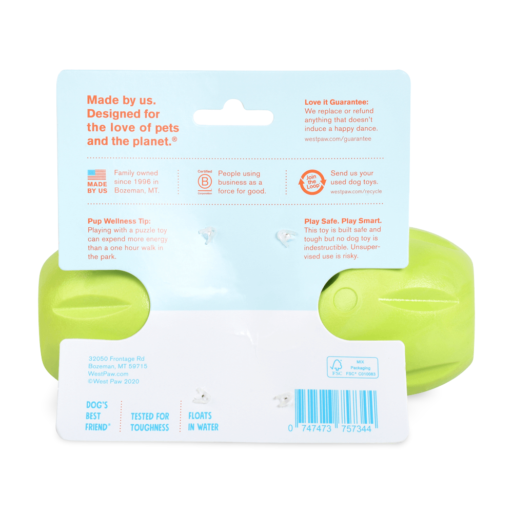 Qwizl Treat Dispensing Dog Toy Green
