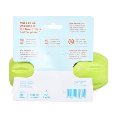 Qwizl Treat Dispensing Dog Toy Green