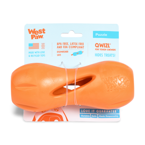 Qwizl Treat Dispensing Dog Toy Orange