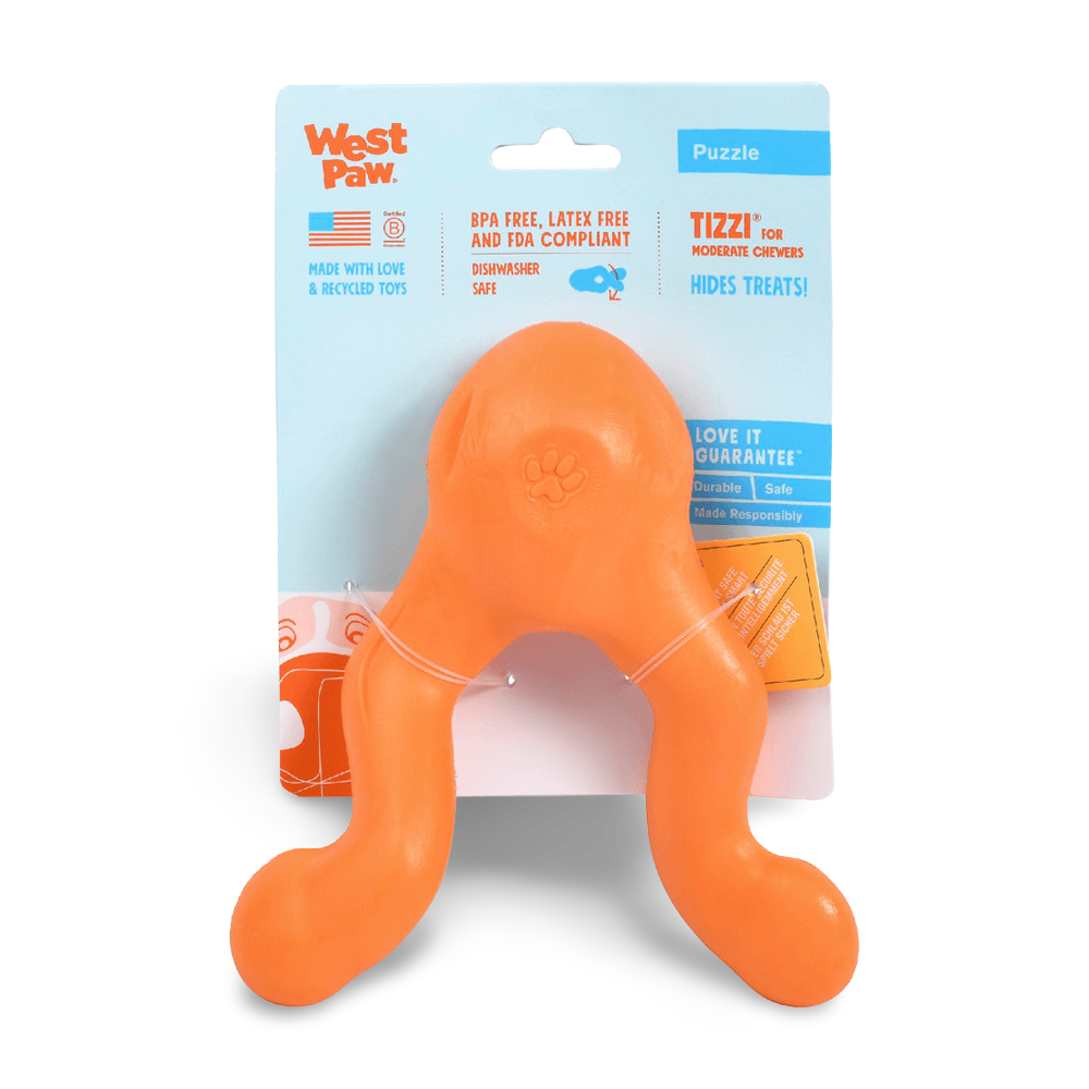 Tizzi Treat Tug Tough Dog Toy Orange