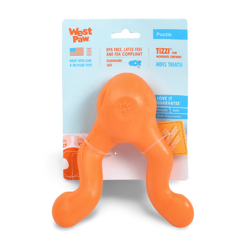 Tizzi Treat Tug Tough Dog Toy Orange