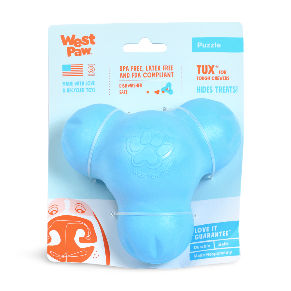 Tux Treat Dispensing Tough Dog Toy Blue