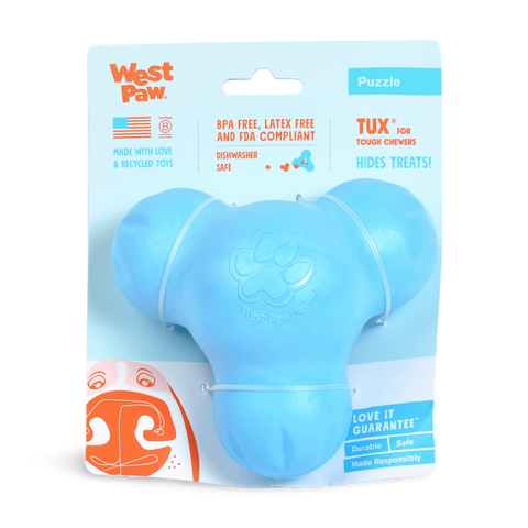 Tux Treat Dispensing Tough Dog Toy Blue