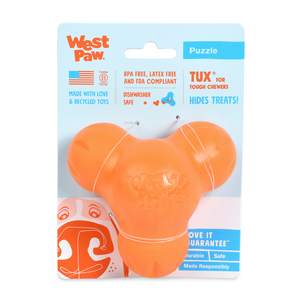Tux Treat Dispensing Tough Dog Toy Orange