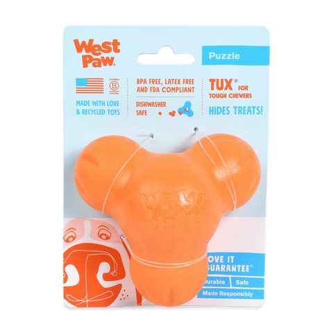 Tux Treat Dispensing Tough Dog Toy Orange