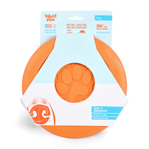 Zisc Flying Disc Fetch Dog Toy Orange