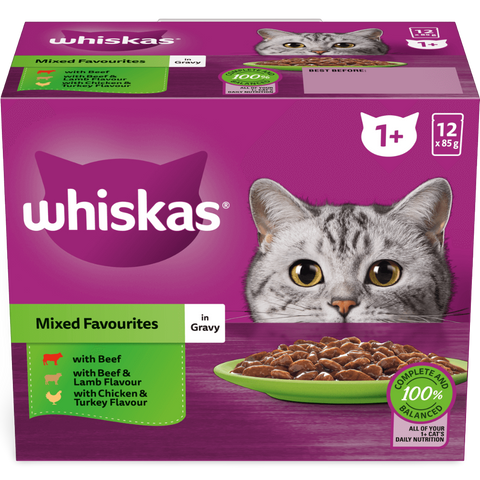 1 Plus Mixed Favourites In Gravy Pouches Wet Cat Food