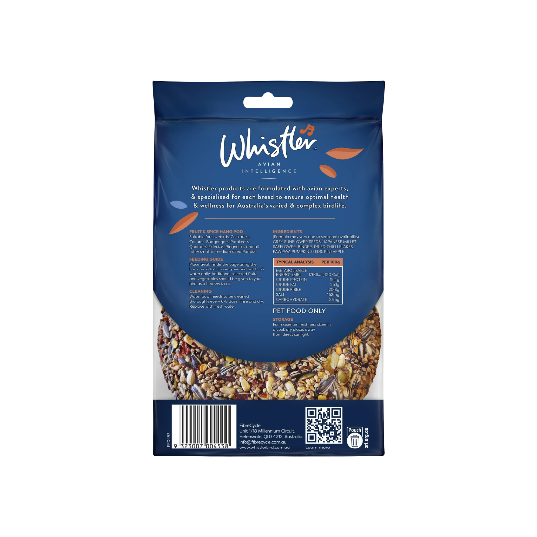 Cockatiel And Lovebird Hanging Pod Treat Fruit And Spice