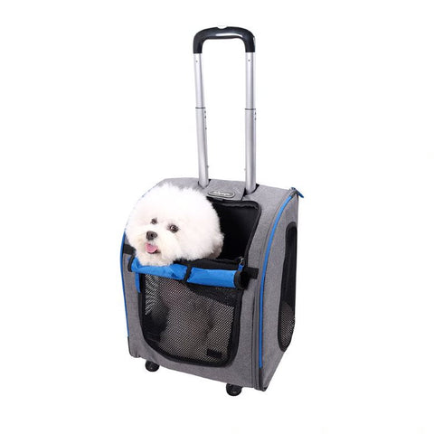Ibiyaya Wheeled Backpack Parallel Transport Pet Trolley