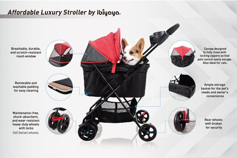 Ibiyaya Easy Strolling Pet Buggy Travel Carriage