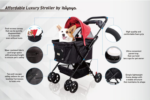 Ibiyaya Easy Strolling Pet Buggy Travel Carriage