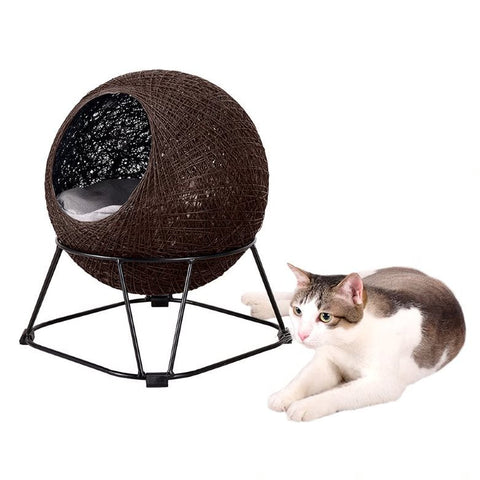 Ibiyaya Zentagle Stand Elevated Bed Woven Cat Sleeping Pet Cave