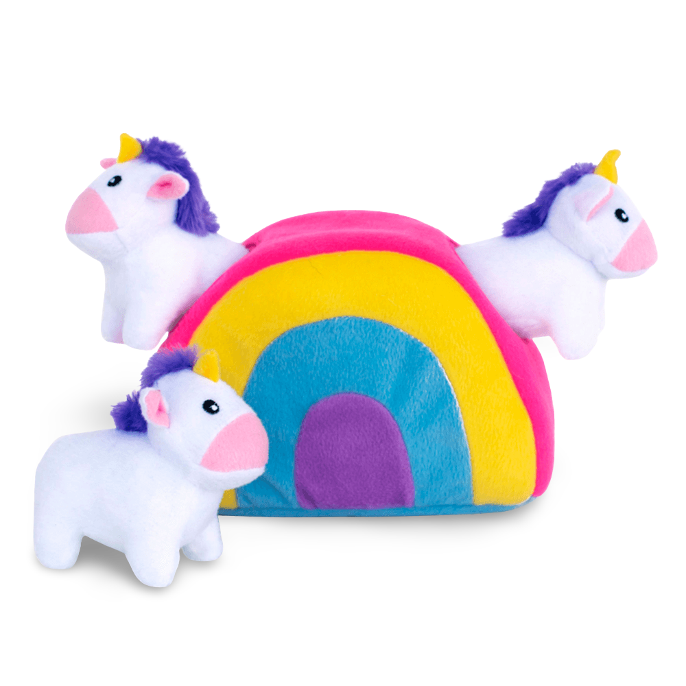 Unicorn Rainbow Burrow Soft Dog Toy