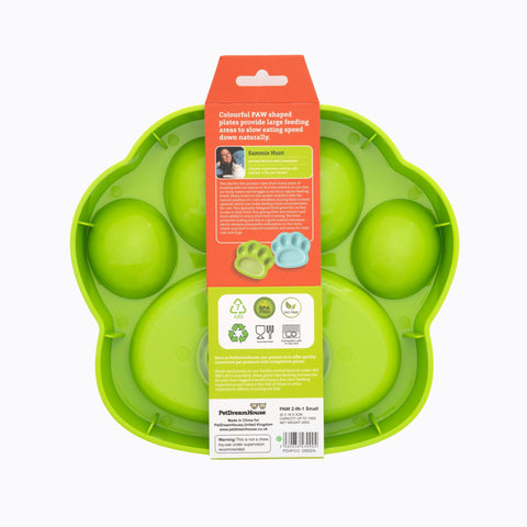 Pet DreamHouse PAW 2-in-1 Slow Mini Slow Feeder & Lick Pad