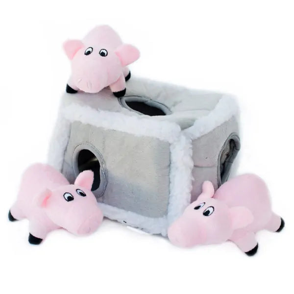 Zippy Paws Dog Toys Plush Burrow - Pen with 3 Pigs