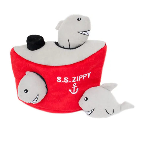 Zippy Paws Dog Toys Plush Burrow - Ship with 3 Sharks